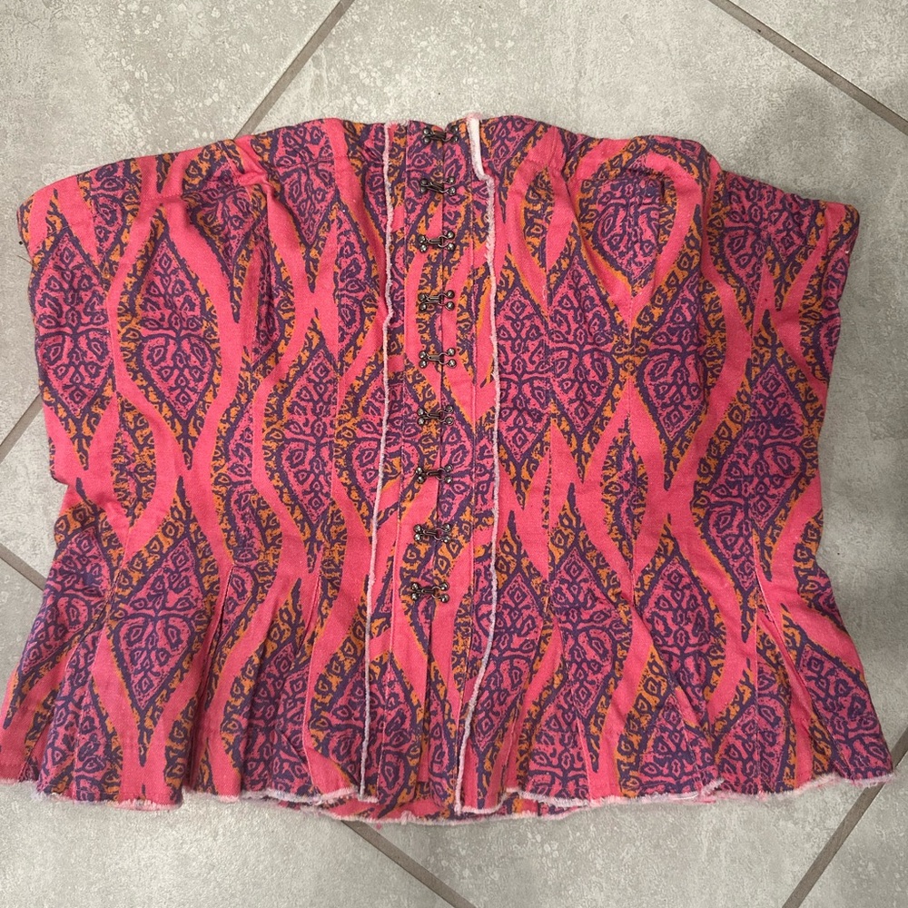 FREE PEOPLE PEPLUM CORSET TUBE TOP